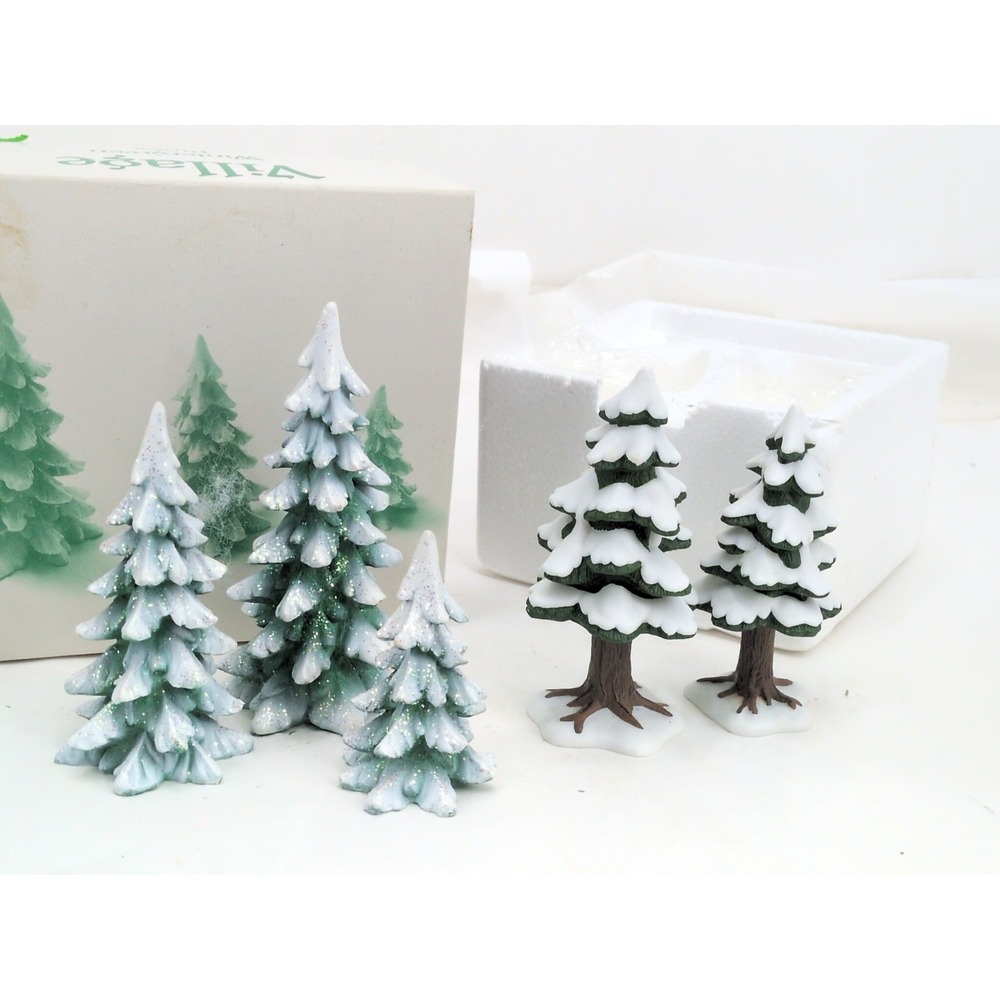 Dept 56 Village Christmas Trees Wintergreen Pines Set Three 52660
